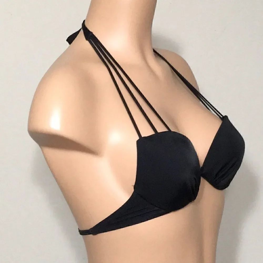 TOPSHOP black multi strap bikini top - Picture 3 of 5